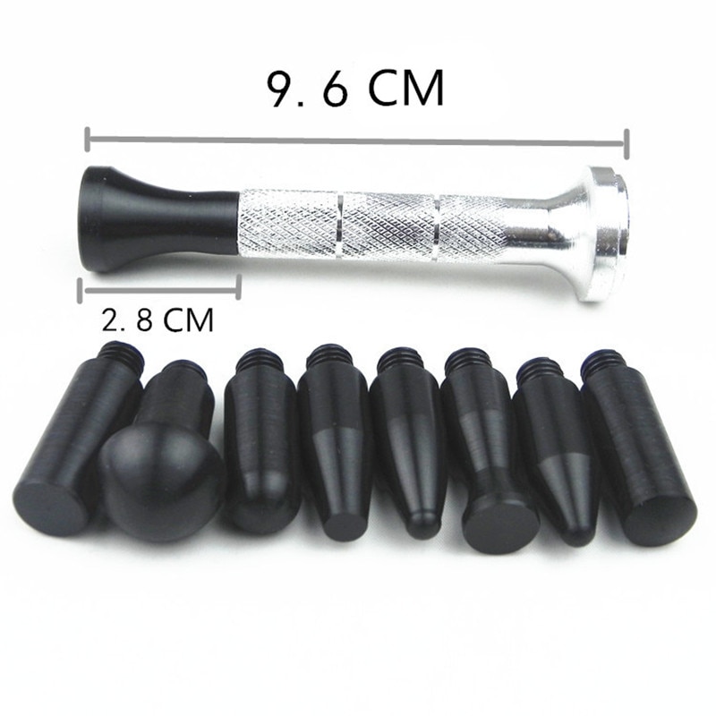 9PCS Car Dent Repair Hail Removal Tools Aluminum Alloy Auto Hail Removal Repair Pen Hand Knock Down 9 Heads car repair tool