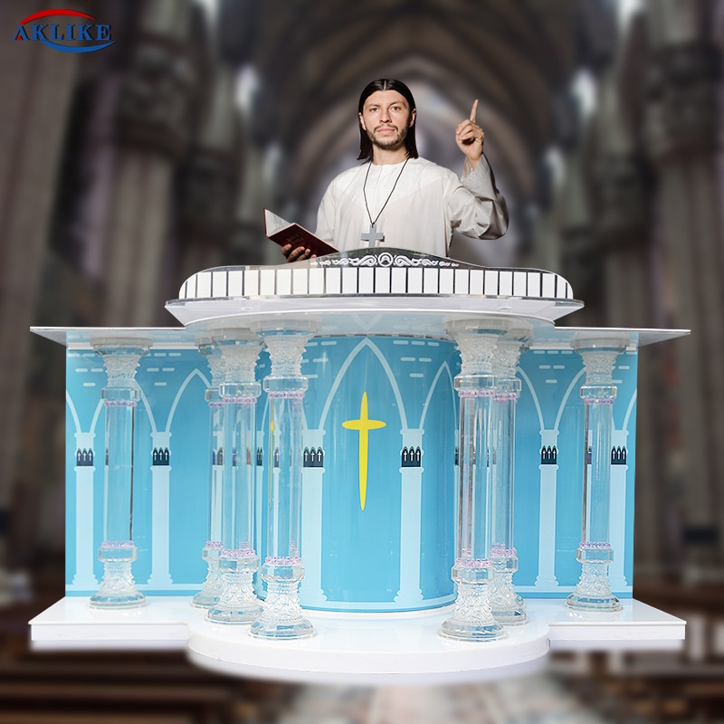 AKLIKE Acrylic movable church pulpit crystal table believer prayer table communion table Christian table