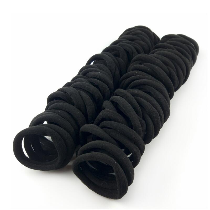 50 Pcs/Lot Black Colorful Scrunchies Ponytail Holders Rubber Band White Hair Ties Gum Seamless Elastic Hair Bands For Girl Women