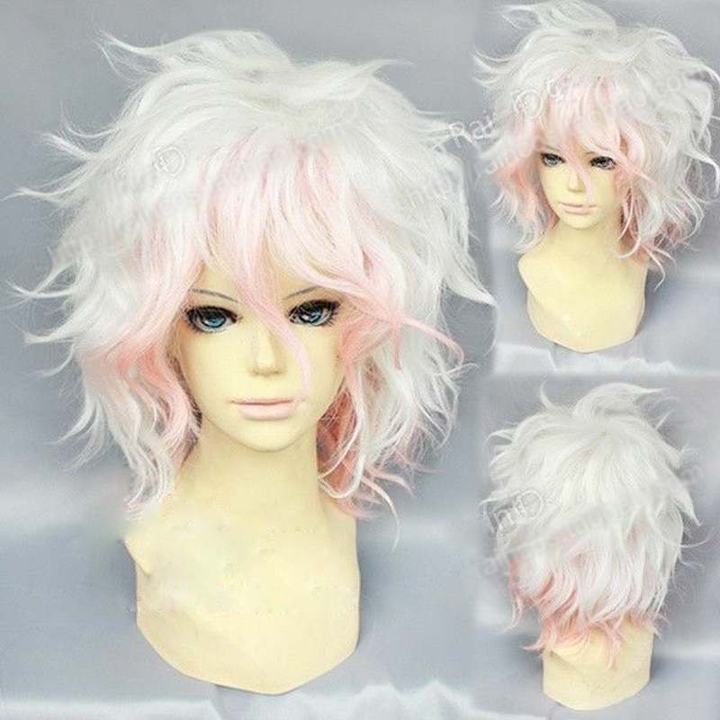 Komaeda Nagito Wig Danganronpa Cosplay Wigs Anime Dangan Ronpa Heat Resistant Hair Komaeda Nagito Cosplay Wig + Wig Cap