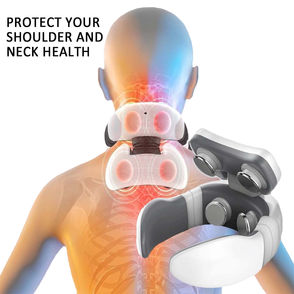 6 Modes Electric Neck Massager Neck Pulse Back Power Control Far Infrared Heating Pain Relief Tool Health Care Neck Relaxation M