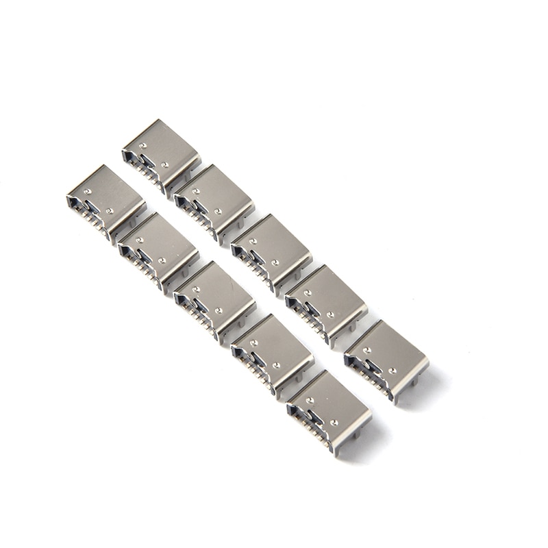 10pcs/lot 6 Pin SMT Socket Connector Micro USB Type C 3.1 Female Placement SMD DIP For PCB Design DIY High Current Charging