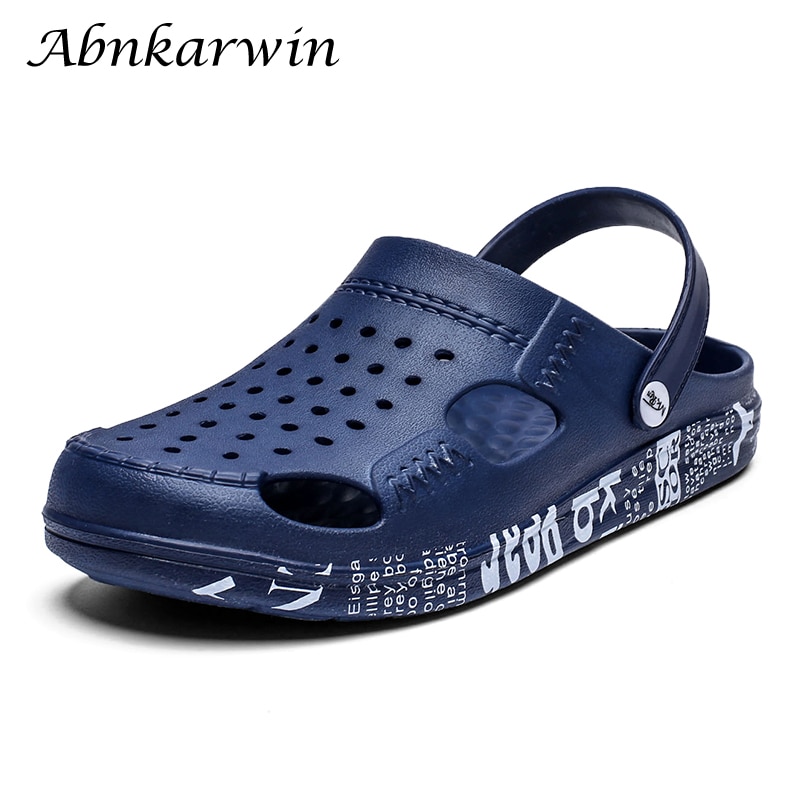 Mens Rubber Beach Sandals Summer Shoes Garden Sandalias Playa Sandalia Breathable Clogs Men Zuecos Hombre Cholas Slip On Outdoor