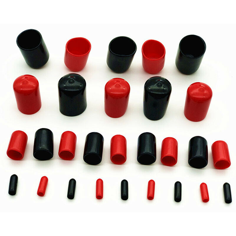 10PCS Black Vinyl Rubber Round End Cap PVC Plastic Cable Wire Waterproof Cover Steel Pole Tube Pipe Thread Protection Caps