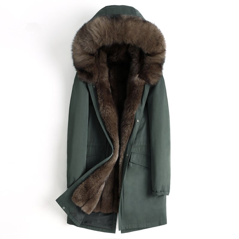 Men's Winter Jacket Real Fur Coat Natural Fox Fur Parka Men Clothes 2020 Mens Luxury Fur Warm Jacktes Plus Size 4555 MY1639
