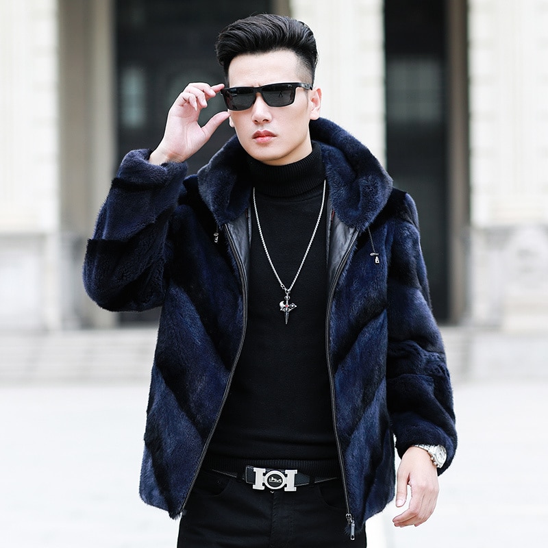 2020 Real Fur Coat Natural Mink Fur Coat Winter Jacket Men Clothes Mens Real Shearling Warm Outwear Veste Homme 2101 YY658