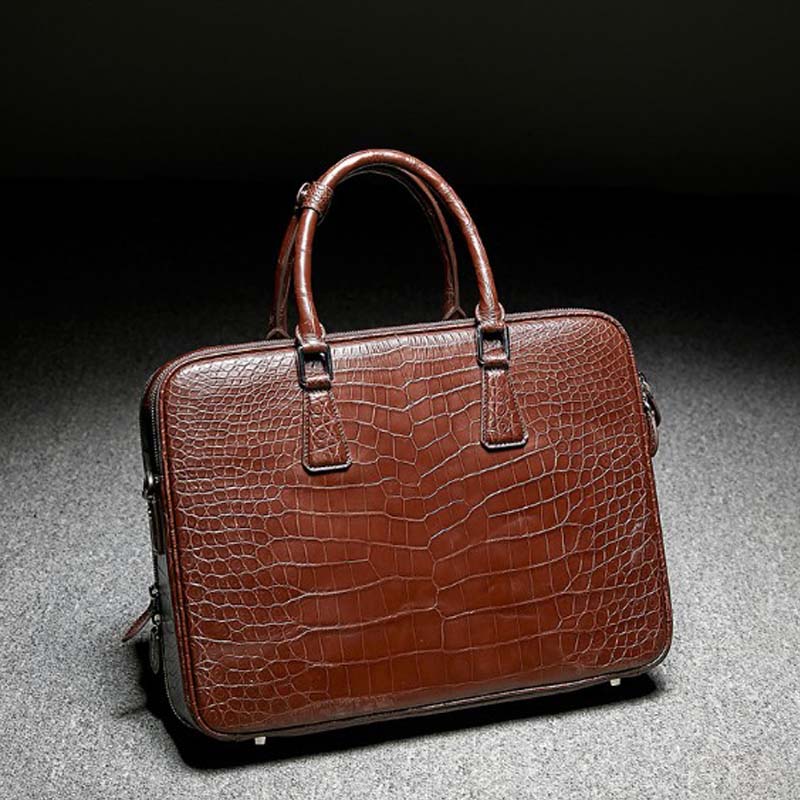 ourui crocodile male A briefcase black Genuine leather handbag Men's bags crocodile leather leisure