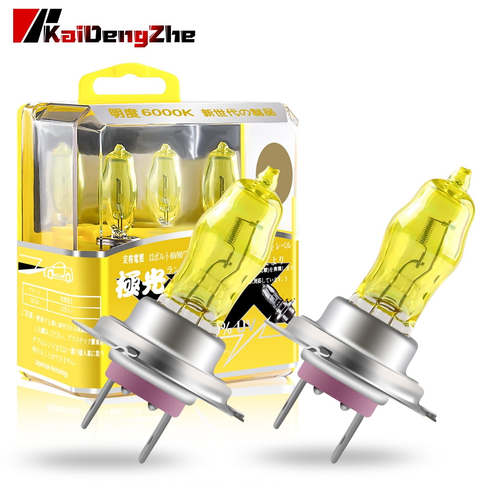 2pcs Yellow Halogen Bulbs H1 H3 H4 H7 H9 H11 9005 9006 Auto Halogen Lamp Fog Lights 100W 12V 2800K Motorcycle Car Headlight Lamp