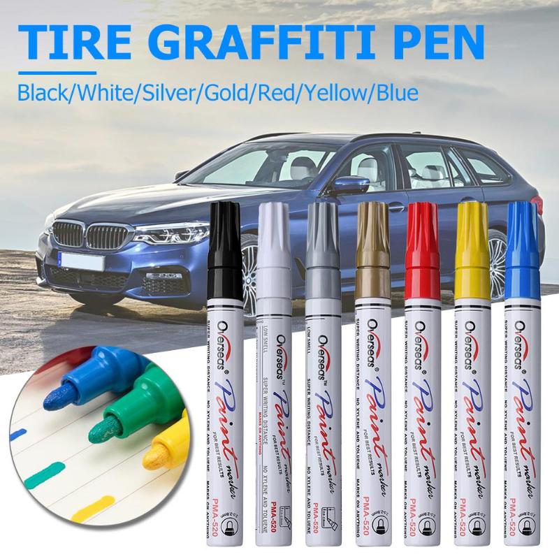 6 Colors Universal Permanent Waterproof Paint Marker Pen Car Motorcycle Tire Tread DIY Car Graffiti Oily Marker Car Styling