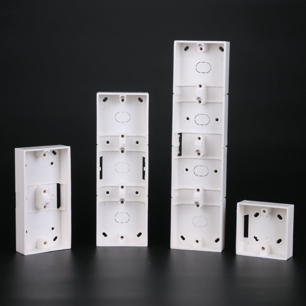 86 Type 2 Gang 3 Gang 4 Gang Switch Socket Base Outfit Junction Box Surface Mount Bottom Box Wall Switch Socket Dark Box White