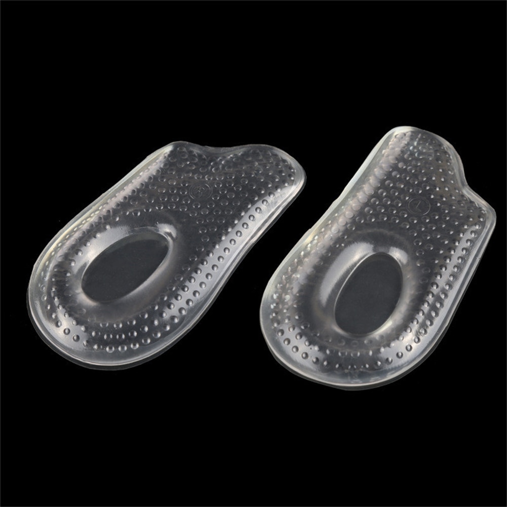 1Pair Feet Care Heel Insoles Soft Silicone Gel Insoles Heel Cushion Soles Pain Relief Protectors Spur Support Shoe Pad Non-Slip