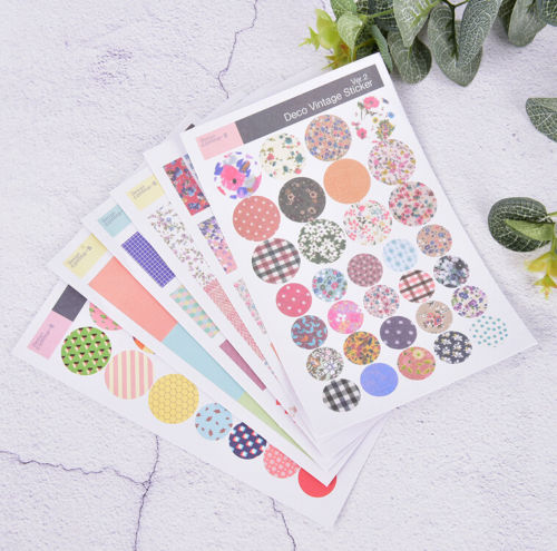 6 sheets/lot vintage floral paper sticker diy scrapbooking diary sticker kawaii stationery school supplies