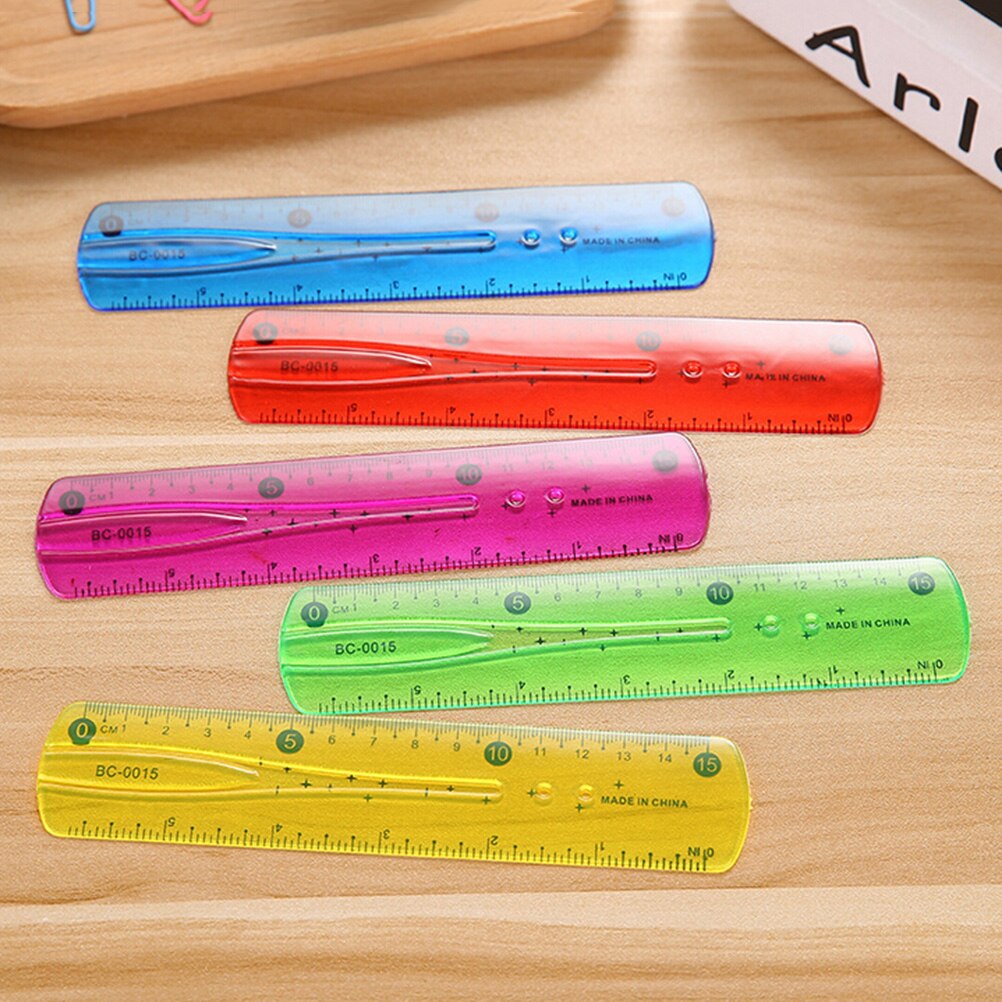 1PC Hot Soft Ruler multicolour student flexible ruler tape measure 15cm 6inch Straight Ruler Office School supplies