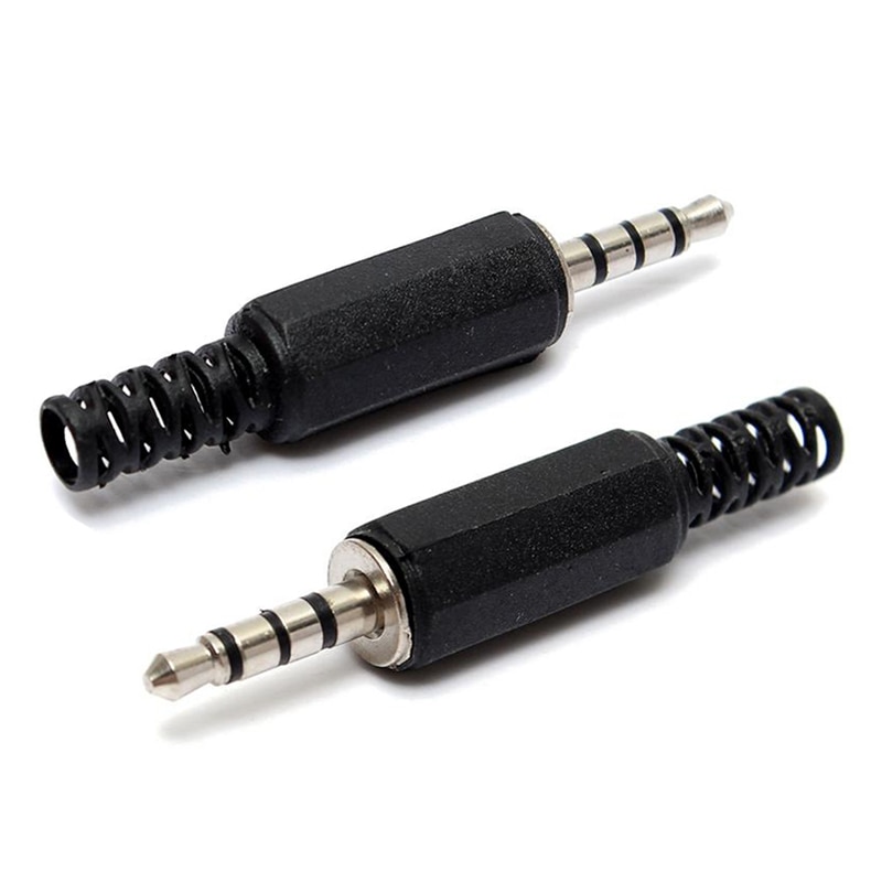 3.5mm 1/8" Audio Male Plug 3.5 Jack 4 Sections Plug For Microphone Headphone 3.5mm 4 Pole Jack Audio Solders Video Connectors