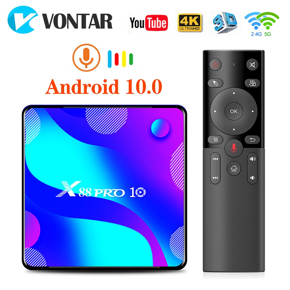 X88 PRO 10 Smart TV Box Android 10 4g 64gb ROM 32GB TVbox RK3318 Wifi 1080p 4K 60fps Youtube 4K Set Top Box Media player