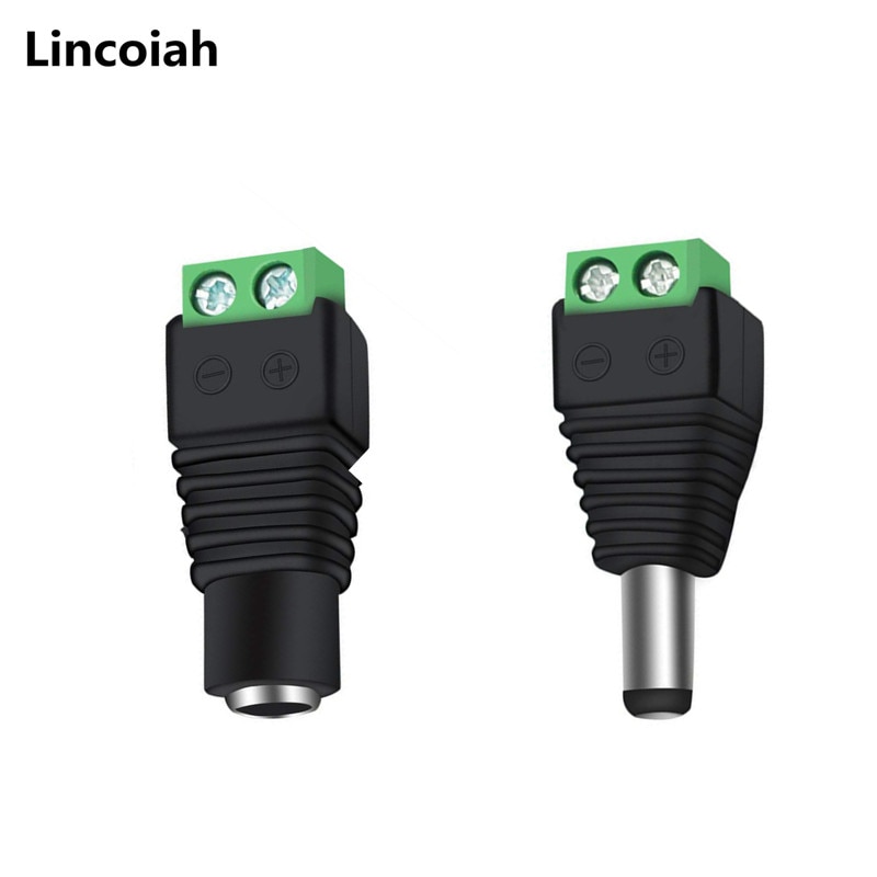 1pcs Female or 1 pcs Male DC connector 2.1*5.5mm Power Jack Adapter Plug Cable Connector for 3528/5050/5730 led strip light