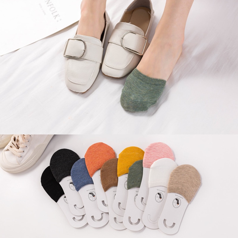 Cotton Half Toe Cover Socks Slippers for Women Hot Half Feet Antiskid Summer Thin Invisible Boat Socks Forefoot Socks Wholesale