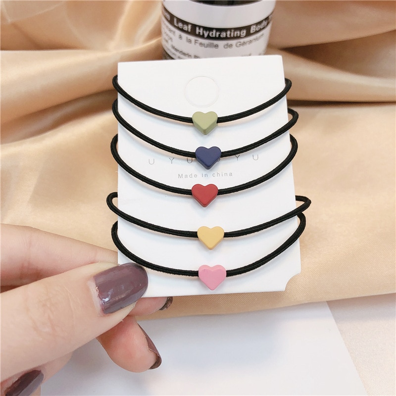 Metal Love Heart Hair Band Hair Accessories Simple women Hair Ties