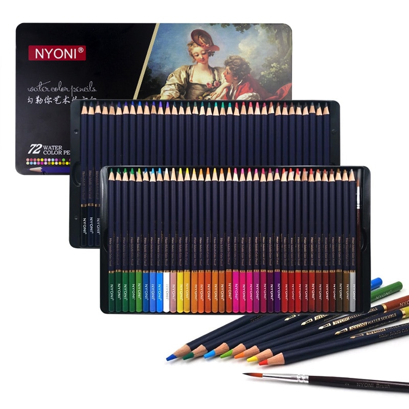 Professional Watercolor Pencil 12/24/36/48/72 Colors Soft Water Soluble Colored Pencils For Painting Student Artist Art Supplies