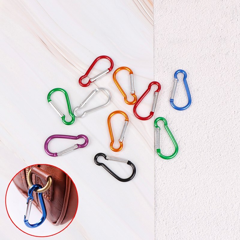 5PCS/pack Aluminum Carabiner D-Ring Key Chain Clip Camping Keyring Snap Hook Outdoor Travel Kit Useful