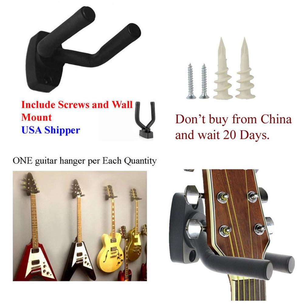 Wall Mount Guitar Hanger Hook Non-slip Holder for Guitar Accessories and Parts Display Rack Foam Coated Adjustable