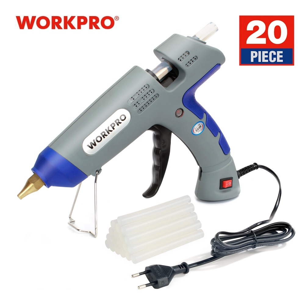 WORKPRO Professional Glue Gun High Temp Heater Melt Hot Glue Gun With 20PC Premium Glue Sticks Mini Gun DIY Tools