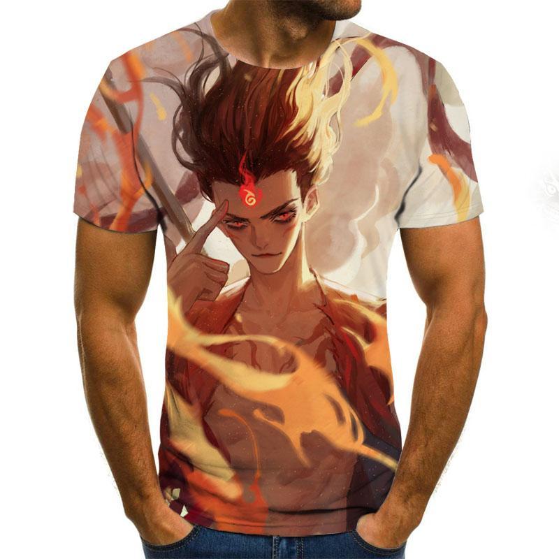 2020 Summer Fashion New T-shirt Fashion Printing Men's T-shirt 3D Anime Printing Print T-shirt Short Sleeve Casual Top