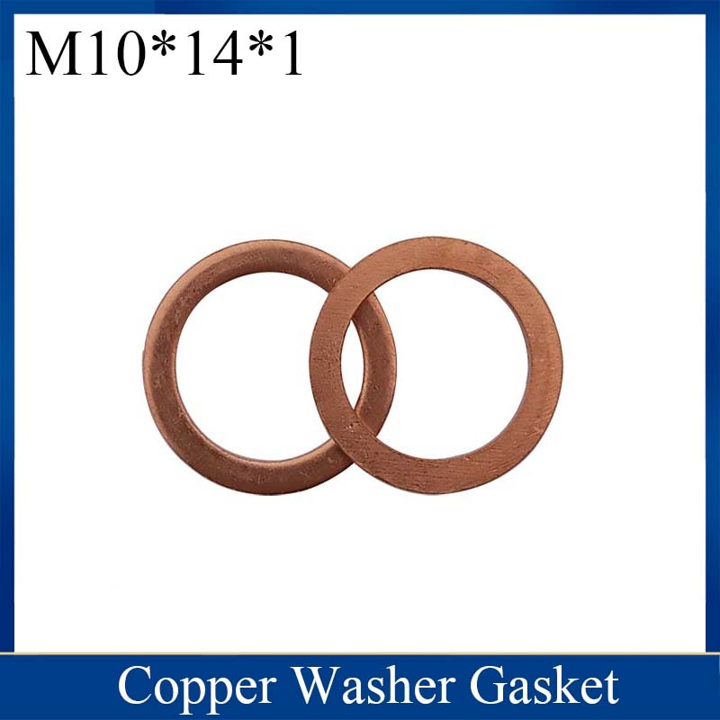 1pcs Solid Copper Washer Flat Ring Gasket Sump Plug Oil Seal Fittings Fastener Hardware Accessories 10x14x1MM