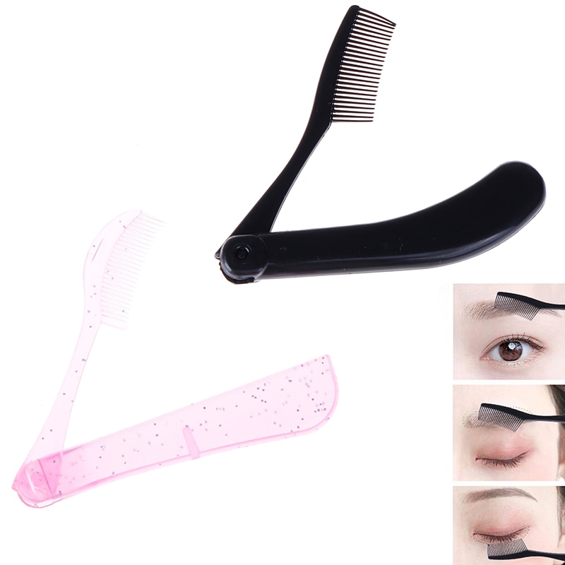 Folding Plastic Eyebrow Comb Separator Eyelashes Eyebrow Extension Brush Beauty Makeup Cosmetic Tools Accessories