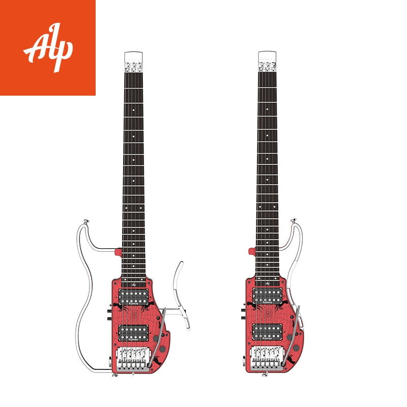 ALP Headless Travel Electric Guitar double humbuckers ADS-361HCL Ebony finger board portable guitar with built in guitar effect