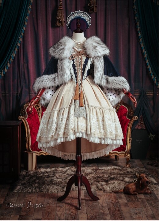 OP lolita dress cosplay costume Elizabeth Coronation Dress Gorgeous royal court Short Version Full Set In Stock
