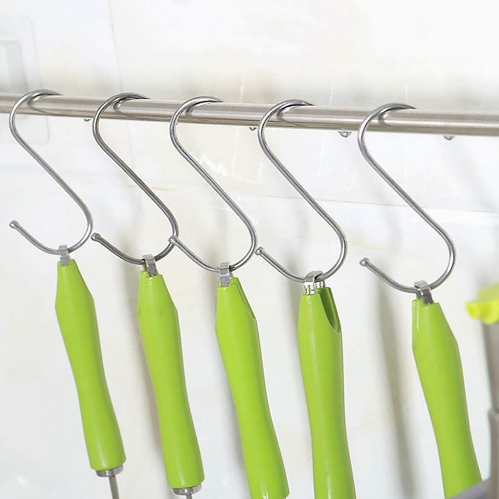 10pcs S Shape Iron Hanger Hook Clothes Robe Pants Tool Sausage Hanging Metal Corrosion Resistant Hanger Hooks Assorted Set