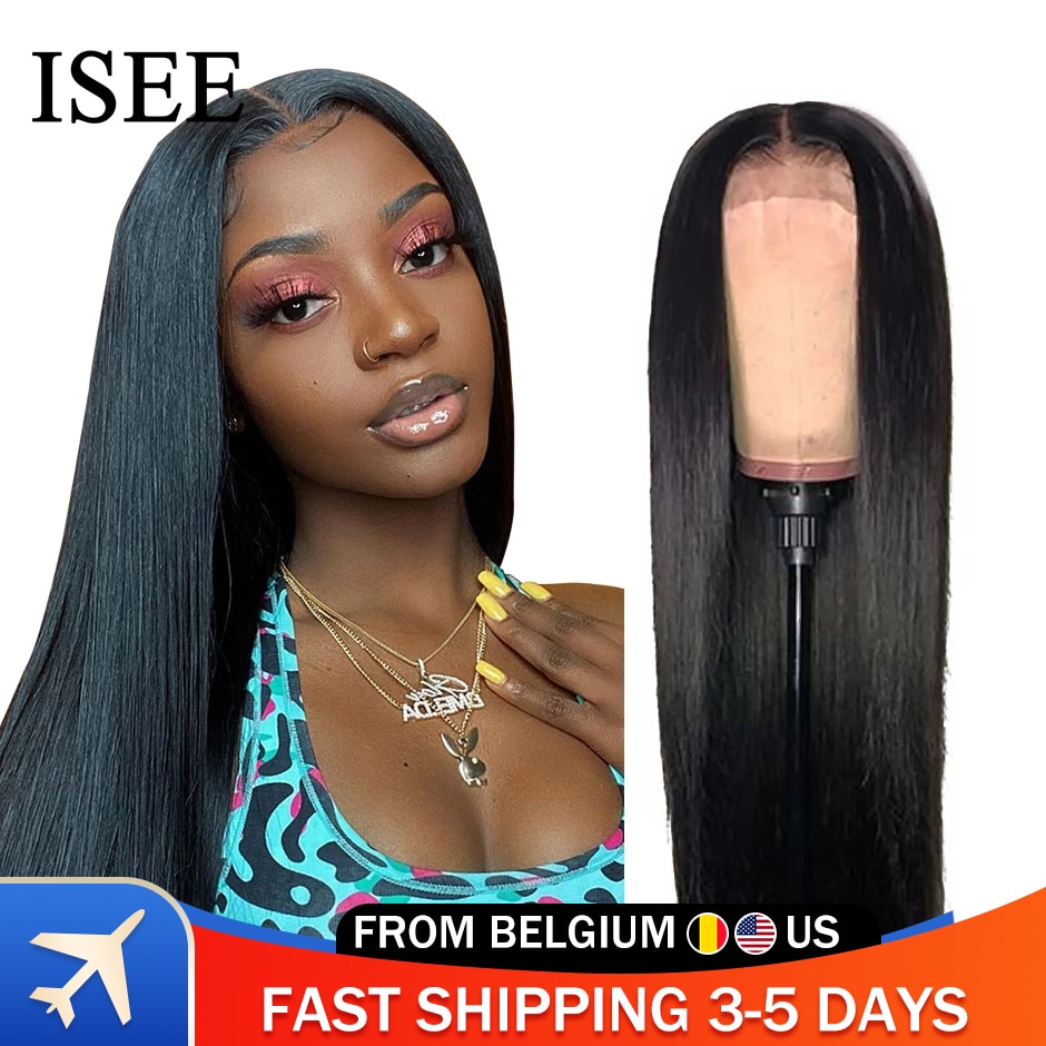 Malaysian Straight Lace Front Wig For Women Human Hair Wigs 4x4 Lace Closure Wig ISEE HAIR Straight 13x4X1 HD Lace Frontal Wig