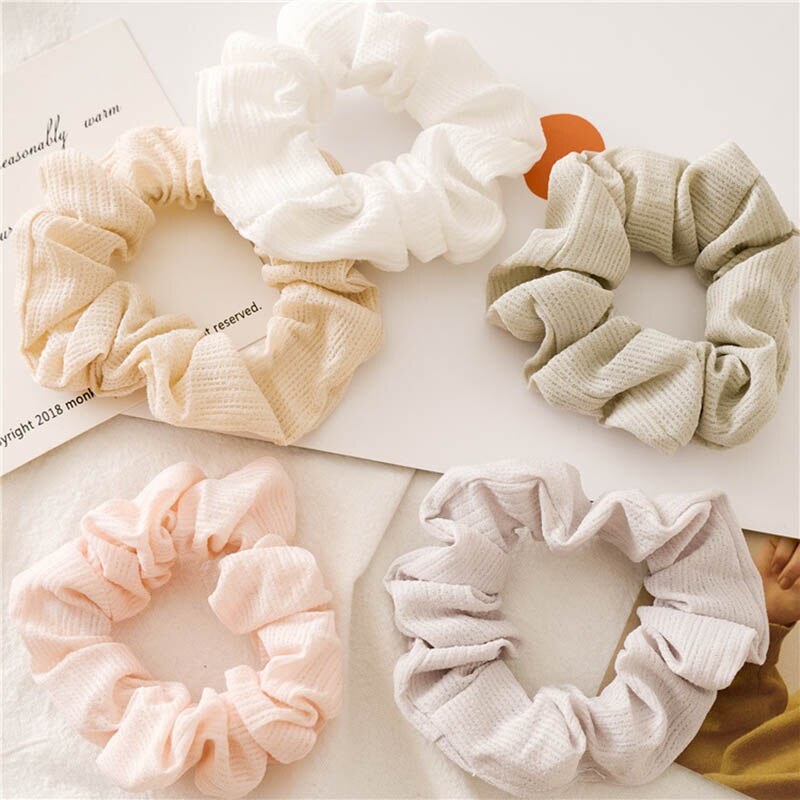 Women Toothpick Wrinkle Srunchie Solid Color Hair Accessories New Korean Sweet Hair Bands Sports Dance Girl Headbands For Women