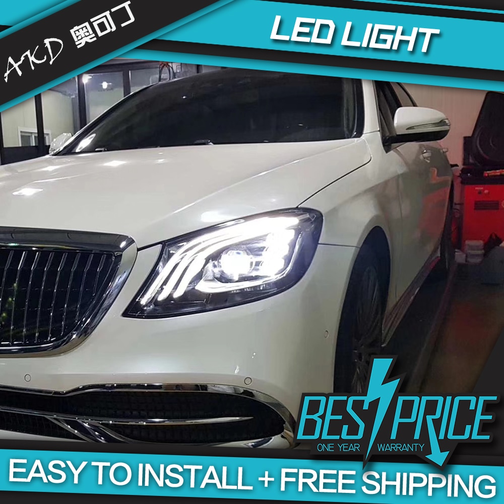 AKD Car Styling Head Lamp for Benz W222 Headlights 2014-2019 S350 S400 W223 LED Headlight DRL Hid Bi Xenon Auto Accessories