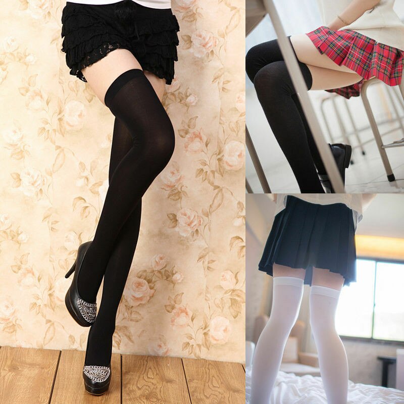 Women Girls Over The Knee Cotton Velvet Stocking Legging Thigh High Mesh Sheer See Through Stockings Summer Hot Stretch Stocking