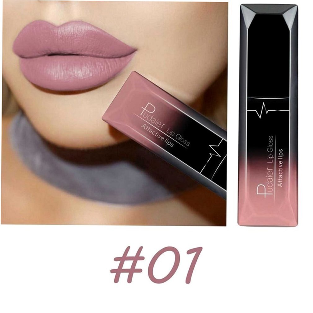 Pudaier Long Lasting Liquid Lipstick Soft Matte Velvet Lip Gloss Non Stick Cup Lip Makeup Lip Lipstick Cosmetic for Women