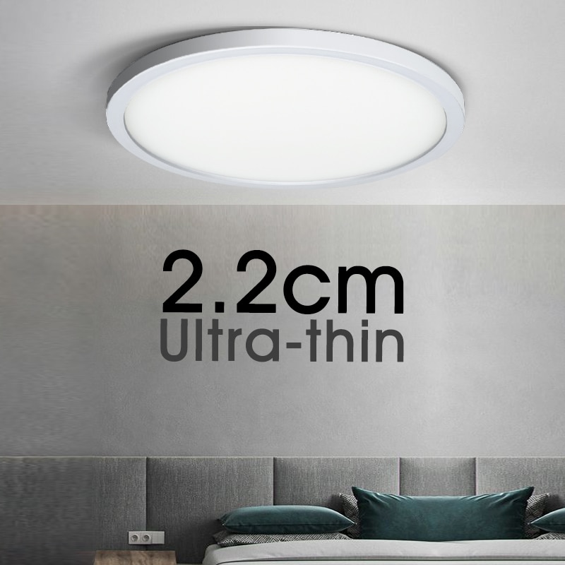 Ultra-thin LED Ceiling Lamp AC85V-265V 18W 24W 36W 48W Modern Panel Light Fixture Surface Mount For Living Room Kitchen Bathroom