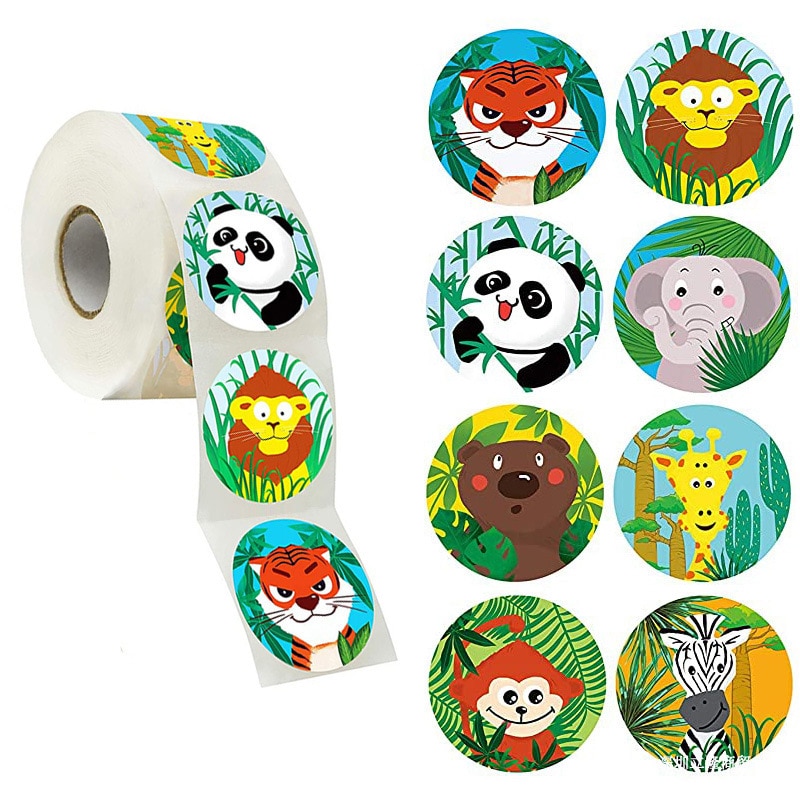 50-500pcs Animals cartoon Stickers for kids classic toys sticker school teacher reward sticker Various styles designs pattern