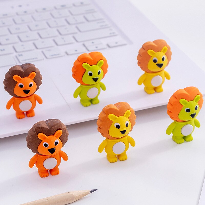 1pc Cute Lion Creative Eraser Erasers Pencil Eraser Cartoon Erasers Wholesale