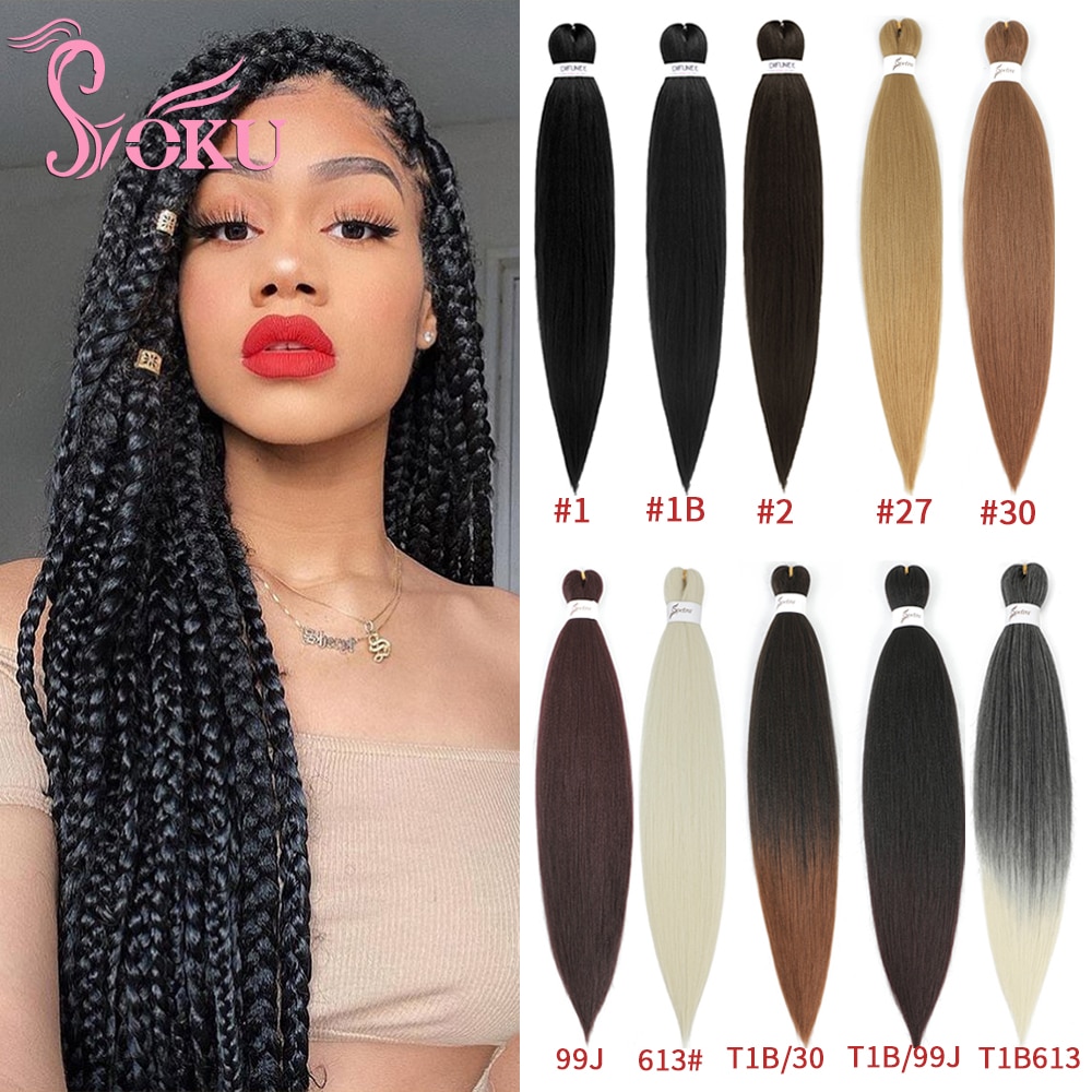 Spetra Pre Stretched Braiding Hair Extensions Easy Crochet Braid Hair Bundle Yaki Straight Ombre Soku Synthetic Box Afro Braids