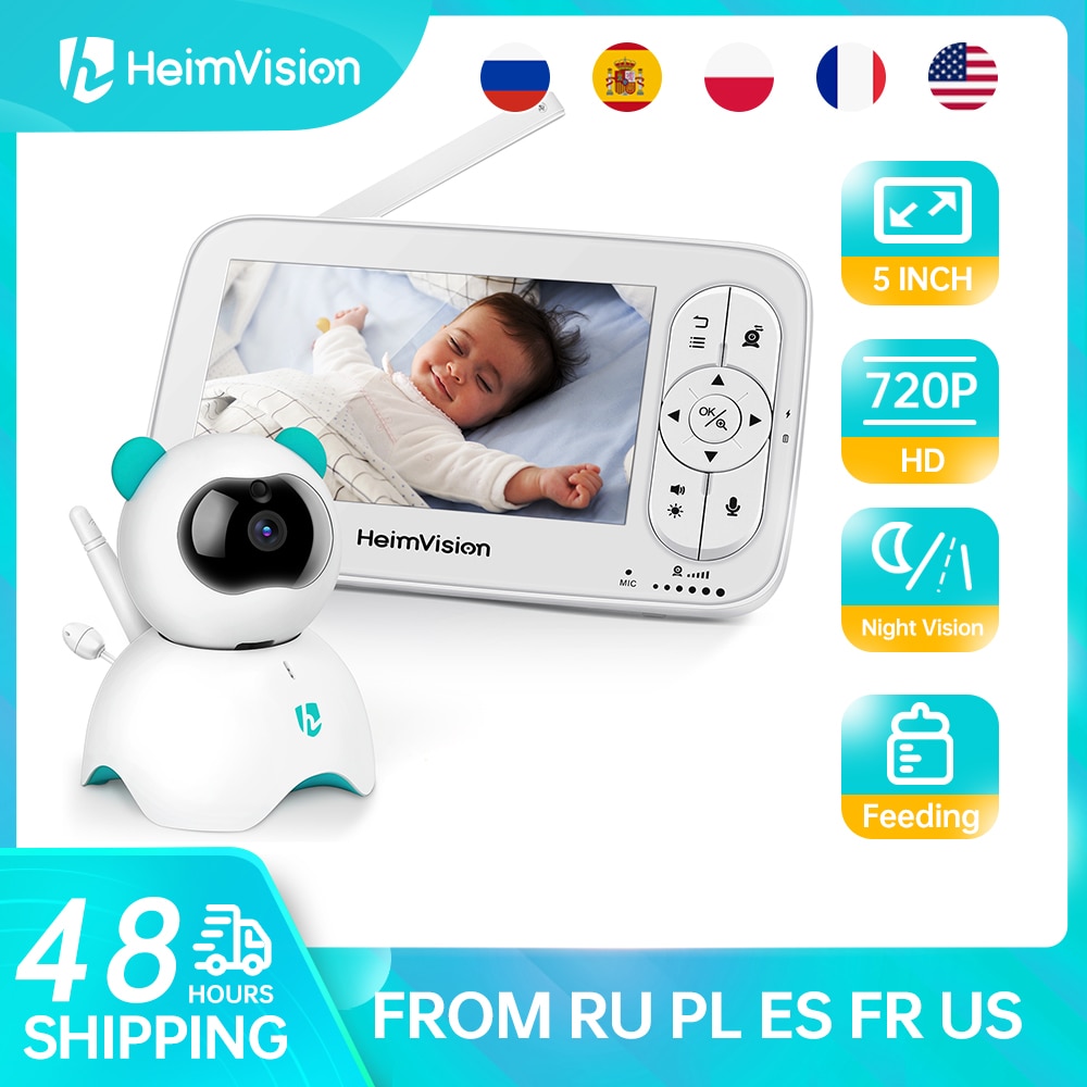 HeimVision HMA36MQ 5.0 Inch Baby Monitor with Camera Wireless Video Nanny 720P HD Security Night Vision Temperature Sleep Camera