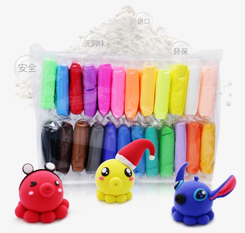36 Colors/Set Fluffy Super Light Soft Clay Children DIY Educational Toys Air Dry Fidget Gum Polymer Plasticine Clay Toy Gift