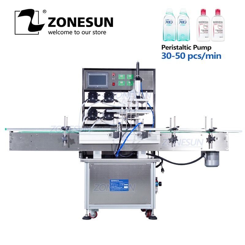 ZONESUN Peristaltic Pump Filling Machine Aerosol Soda Beverage Wine Drink Perfume Bottle Water Automatic Packing Making Machines