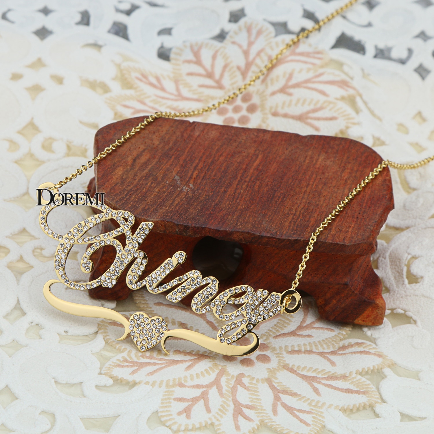 DOREMI Stainlesss Custom Name Necklaces Pendant Letters Necklace for Women Custom Chain Jewelry Children Personalized Gold