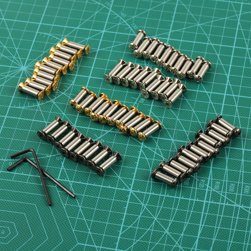 10Pieces M4 Nut Flat Hex Head screws For DIY Knife handle Making material Fastener Bolt Rivets Scale Screws