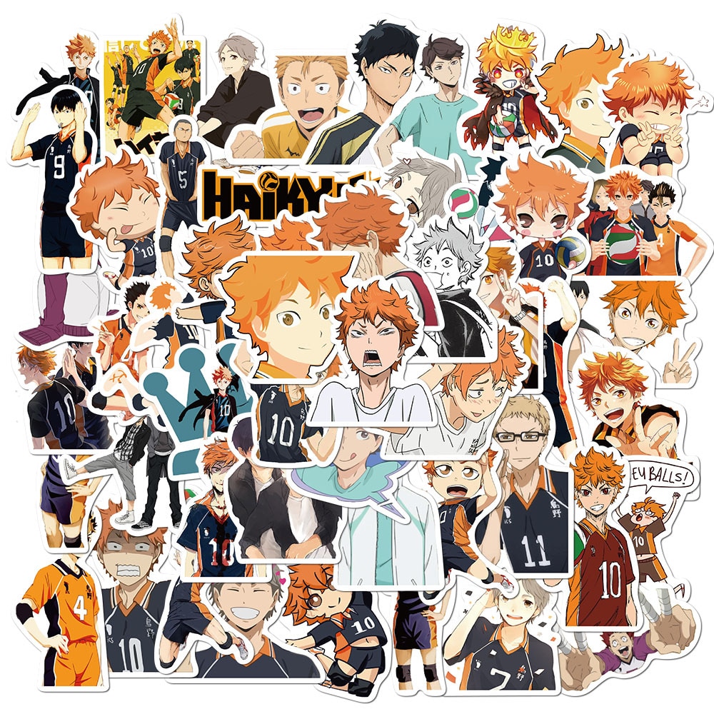 50Pcs/Set Haikyuu!! Stickers Japanese Anime Sticker Volleyball for Decal on Guitar Suitcase Laptop Phone Fridge Motorcycle Car