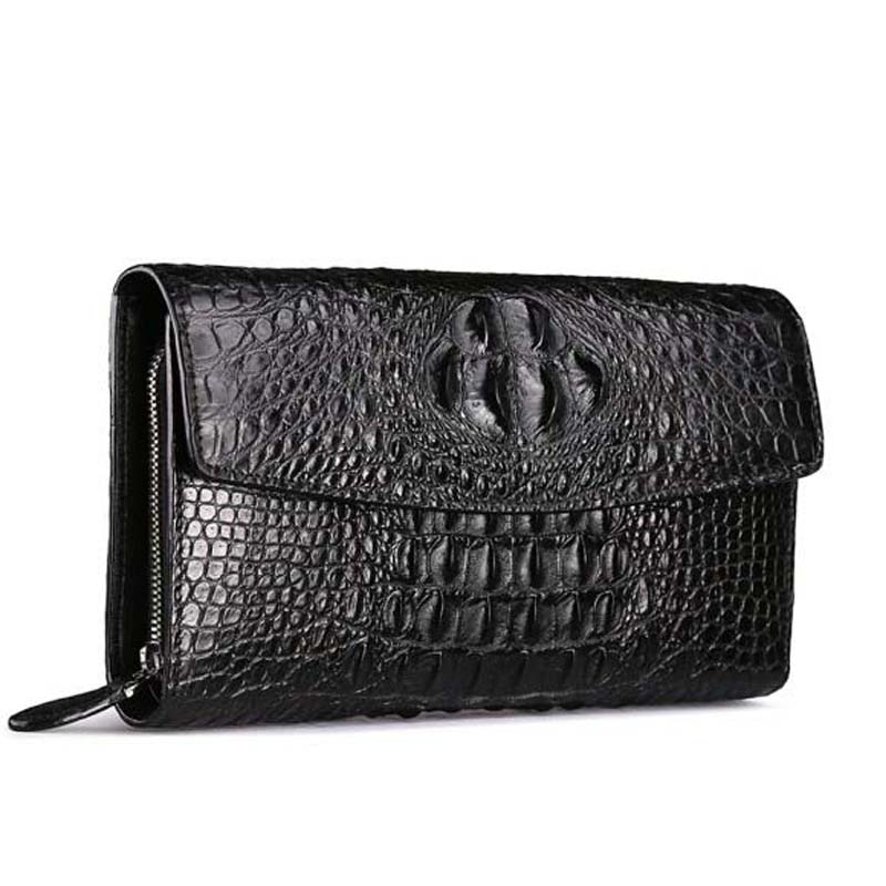 yin shang new crocodile leather men clutch bag male business more screens male bags zipper Mobile phone large men bag