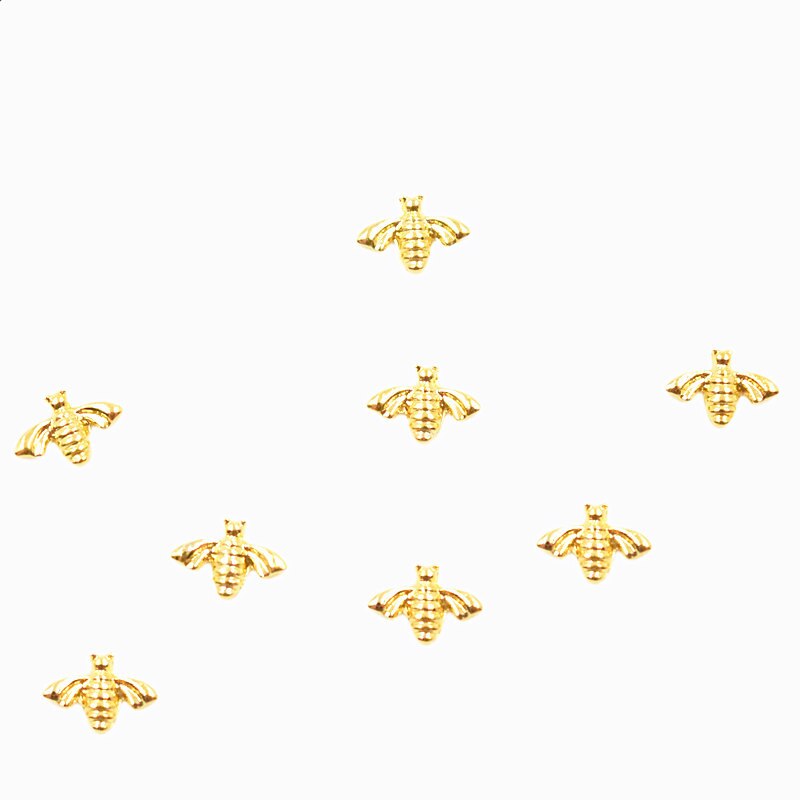 20 PCS/bag Lovely Bee Nail Charm Metal 3D Nail Art Decorations Golden Vintage Silver DIY Nail Accessories Stickers