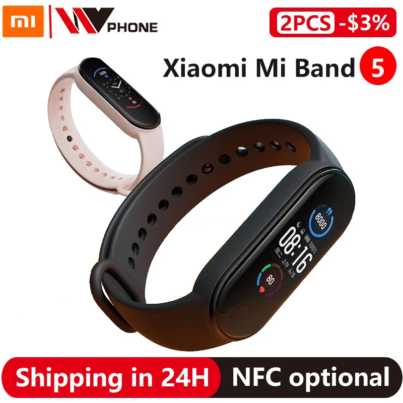 Xiaomi Mi Band 5 Smart Bracelet 4 Color AMOLED Screen Miband 5 Smartband Fitness Traker Bluetooth Sport Waterproof Smart Band